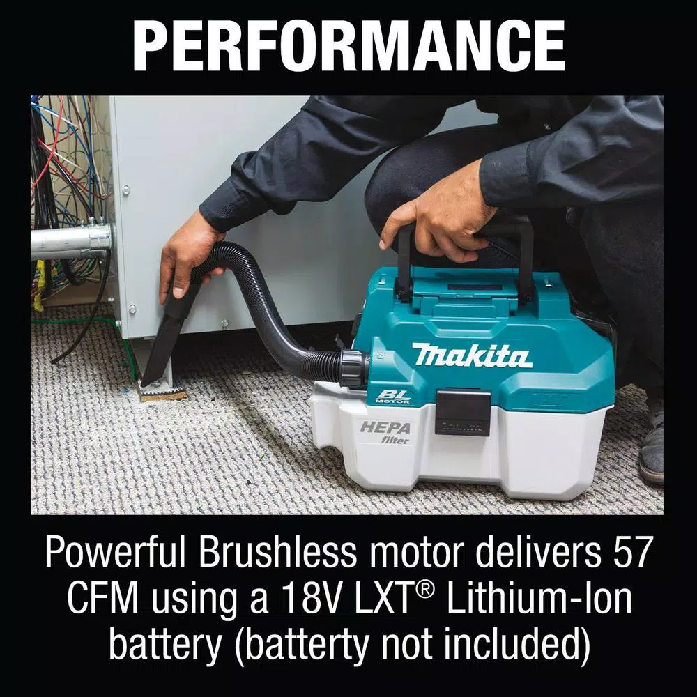 Budget 🎉 Makita 18-Volt 5.0 Ah LXT Lithium-Ion Brushless Cordless 2 Gal. HEPA Filter Portable Wet/Dry Dust Extractor/Vacuum Kit 🔔 10 Budget 🎉 Makita 18-Volt 5.0 Ah LXT Lithium-Ion Brushless Cordless 2 Gal. HEPA Filter Portable Wet/Dry Dust Extractor/Vacuum Kit 🔔 - Image 8