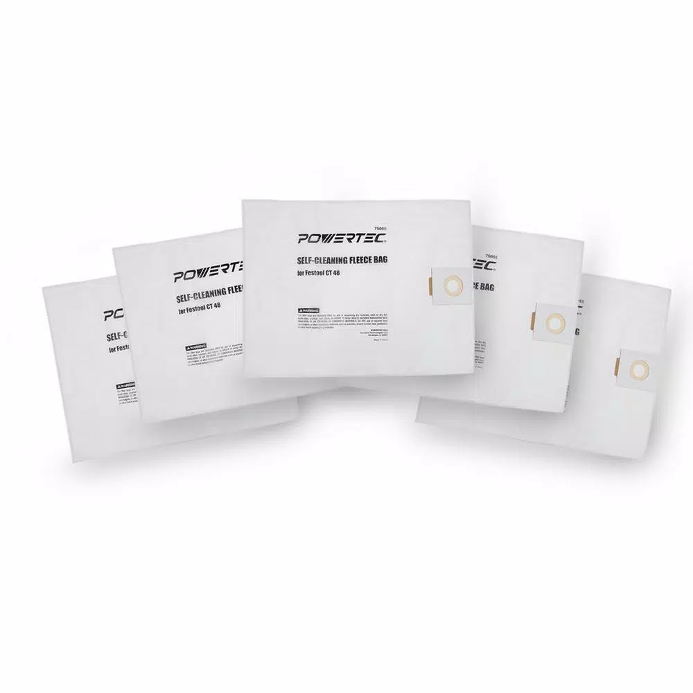 Budget π₯° POWERTEC Self-Cleaning Fleece Bag Replacement For Festool CT 48 (5-Pack) π₯° 3 Budget π₯° POWERTEC Self-Cleaning Fleece Bag Replacement For Festool CT 48 (5-Pack) π₯°