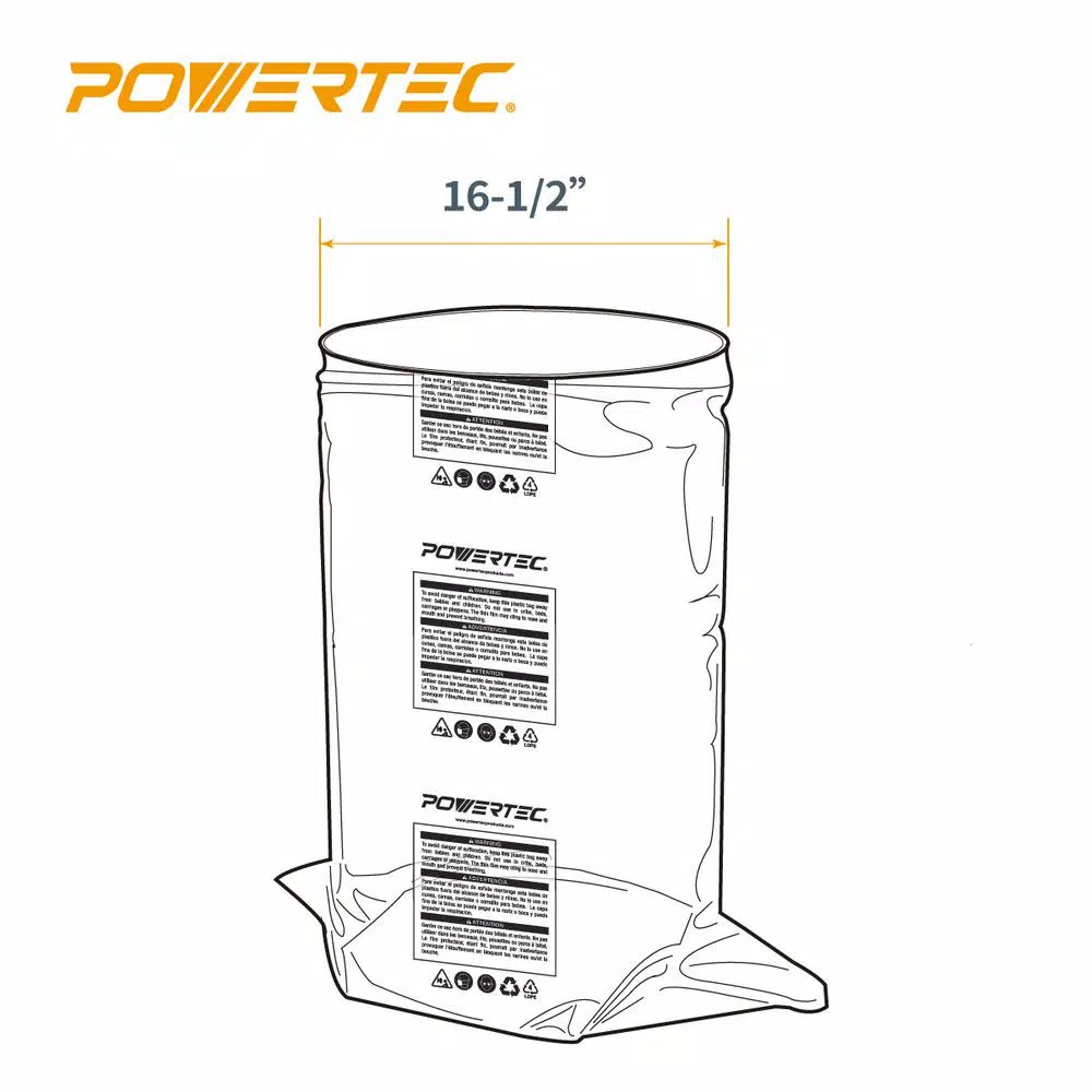 Wholesale π POWERTEC 16-1/2 In. X 46-5/8 In. Dust Collector Bag (5-Pack) β¨ 4 Wholesale π POWERTEC 16-1/2 In. X 46-5/8 In. Dust Collector Bag (5-Pack) β¨ - Image 2