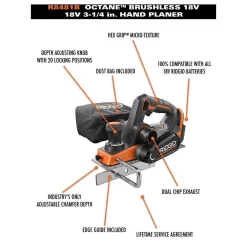 Buy 🧨 RIDGID 18-Volt OCTANE Cordless Brushless 3-1/4 In. Hand Planer Kit With (1) OCTANE Bluetooth 3.0 Ah Battery And Charger 🎁 -Woodworking-tools Shop unnamed file 1551