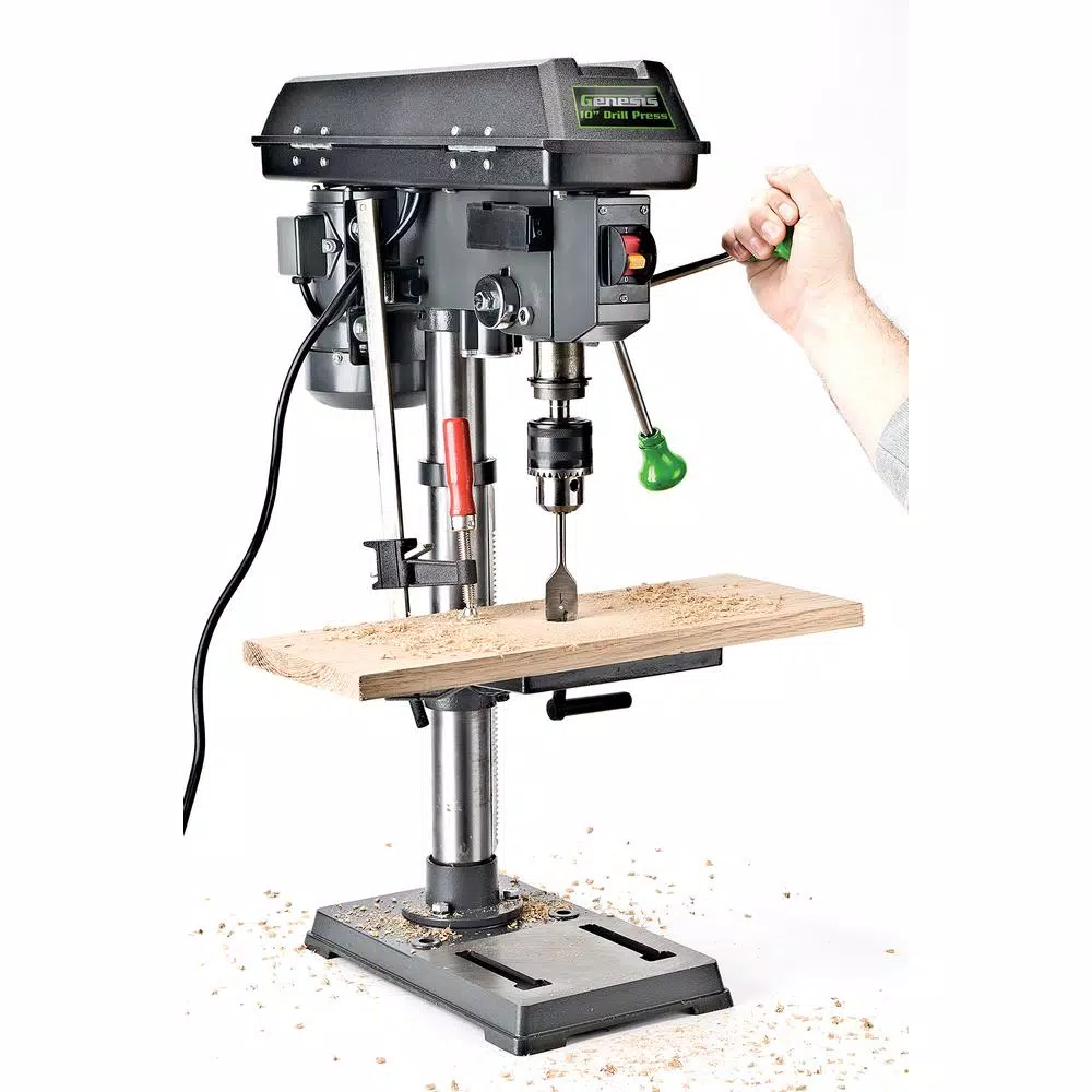 Budget ⭐ Genesis 4.1-Amp 10 In. 5-Speed Drill Press With 5/8 In. Chuck, Work Light, And Table Rotatable 360° And Tiltable 45° 👏 5 Budget ⭐ Genesis 4.1-Amp 10 In. 5-Speed Drill Press With 5/8 In. Chuck, Work Light, And Table Rotatable 360° And Tiltable 45° 👏 - Image 4