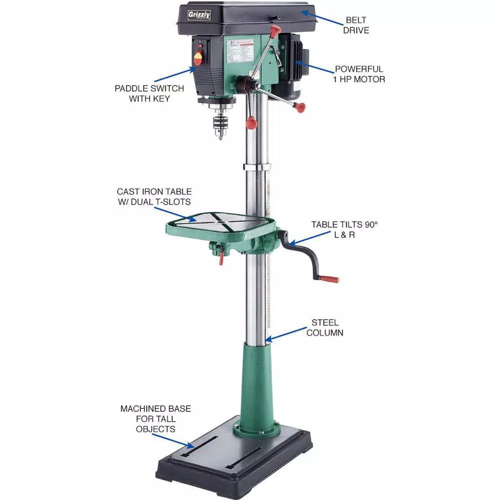 Discount βοΈ Grizzly Industrial 17 In. 12-Speed Floor Drill Press π 4 Discount βοΈ Grizzly Industrial 17 In. 12-Speed Floor Drill Press π - Image 2