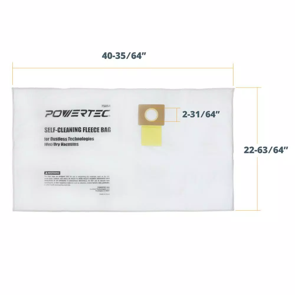 Best deal 😉 POWERTEC Self-Cleaning Fleece Bag Replacement For Dustless Technologies Wet Dry Vacuums (3-Pack) ✨ 6 Best deal 😉 POWERTEC Self-Cleaning Fleece Bag Replacement For Dustless Technologies Wet Dry Vacuums (3-Pack) ✨ - Image 4