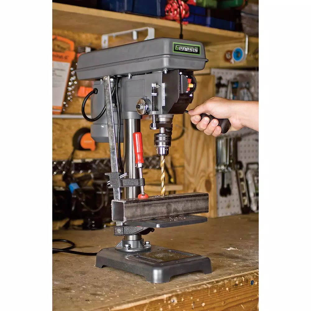 Wholesale π Genesis 2.6 Amp 8 In. 5-Speed Drill Press With 1/2 In. Chuck, Adjustable Depth Stop, Tilt Table And Chuck Key π 4 Wholesale π Genesis 2.6 Amp 8 In. 5-Speed Drill Press With 1/2 In. Chuck, Adjustable Depth Stop, Tilt Table And Chuck Key π - Image 3