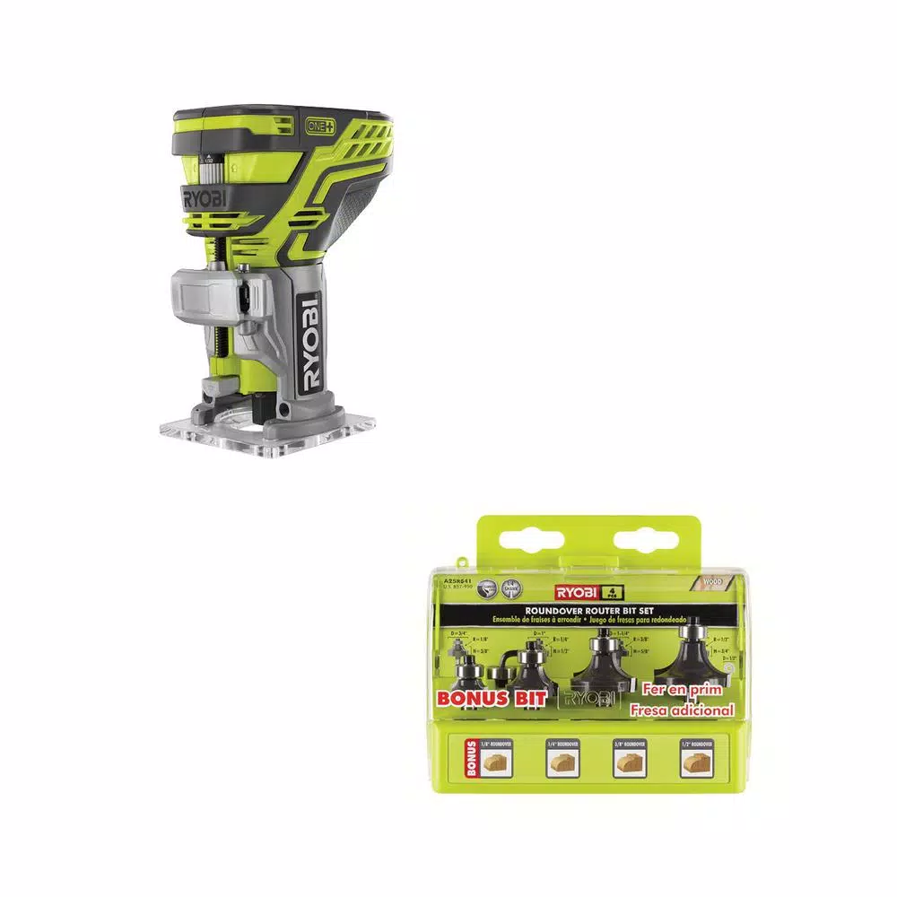 Buy ✨ RYOBI 18-Volt ONE+ Cordless Fixed Base Trim Router With Roundover Router Bit Set (4-Piece) 🤩 3 Buy ✨ RYOBI 18-Volt ONE+ Cordless Fixed Base Trim Router With Roundover Router Bit Set (4-Piece) 🤩