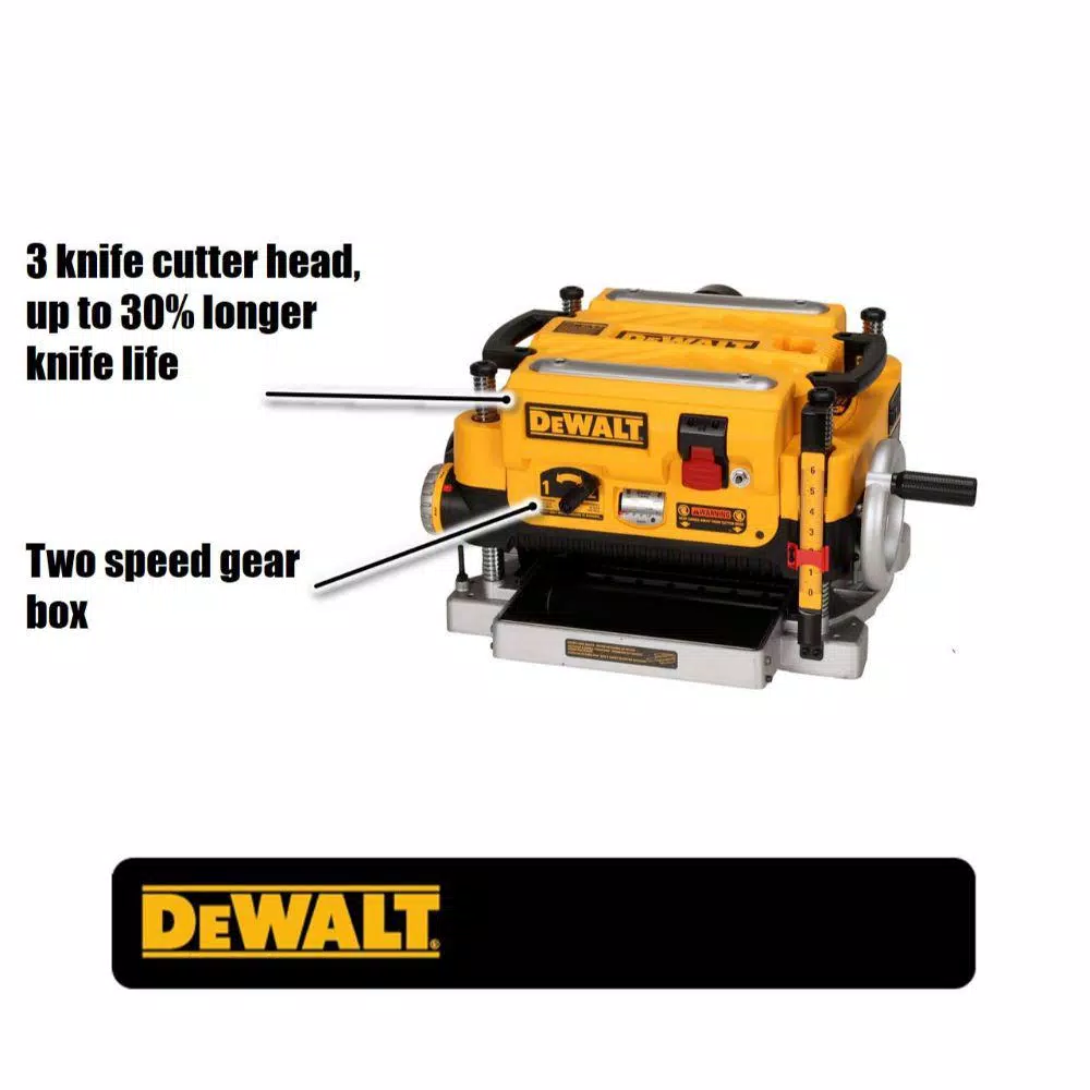 Wholesale 👍 DEWALT 15 Amp Corded 13 In. Heavy-Duty 2-Speed Thickness Planer With (3) Knives, In Feed Table And Out Feed Table 🤩 4 Wholesale 👍 DEWALT 15 Amp Corded 13 In. Heavy-Duty 2-Speed Thickness Planer With (3) Knives, In Feed Table And Out Feed Table 🤩 - Image 2