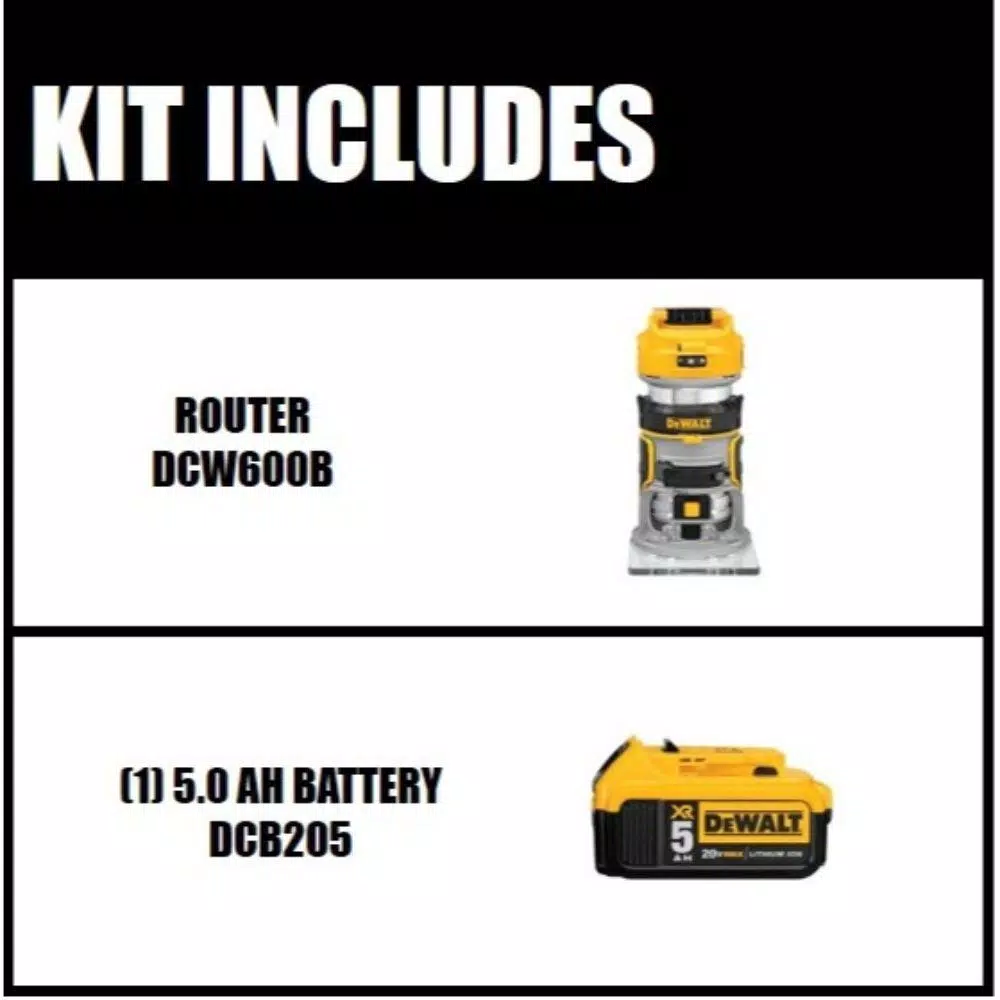 Cheap ๐ DEWALT 20-Volt MAX XR Cordless Brushless Compact Router With (1) 20-Volt Battery 5.0Ah ๐ฅฐ 4 Cheap ๐ DEWALT 20-Volt MAX XR Cordless Brushless Compact Router With (1) 20-Volt Battery 5.0Ah ๐ฅฐ - Image 2
