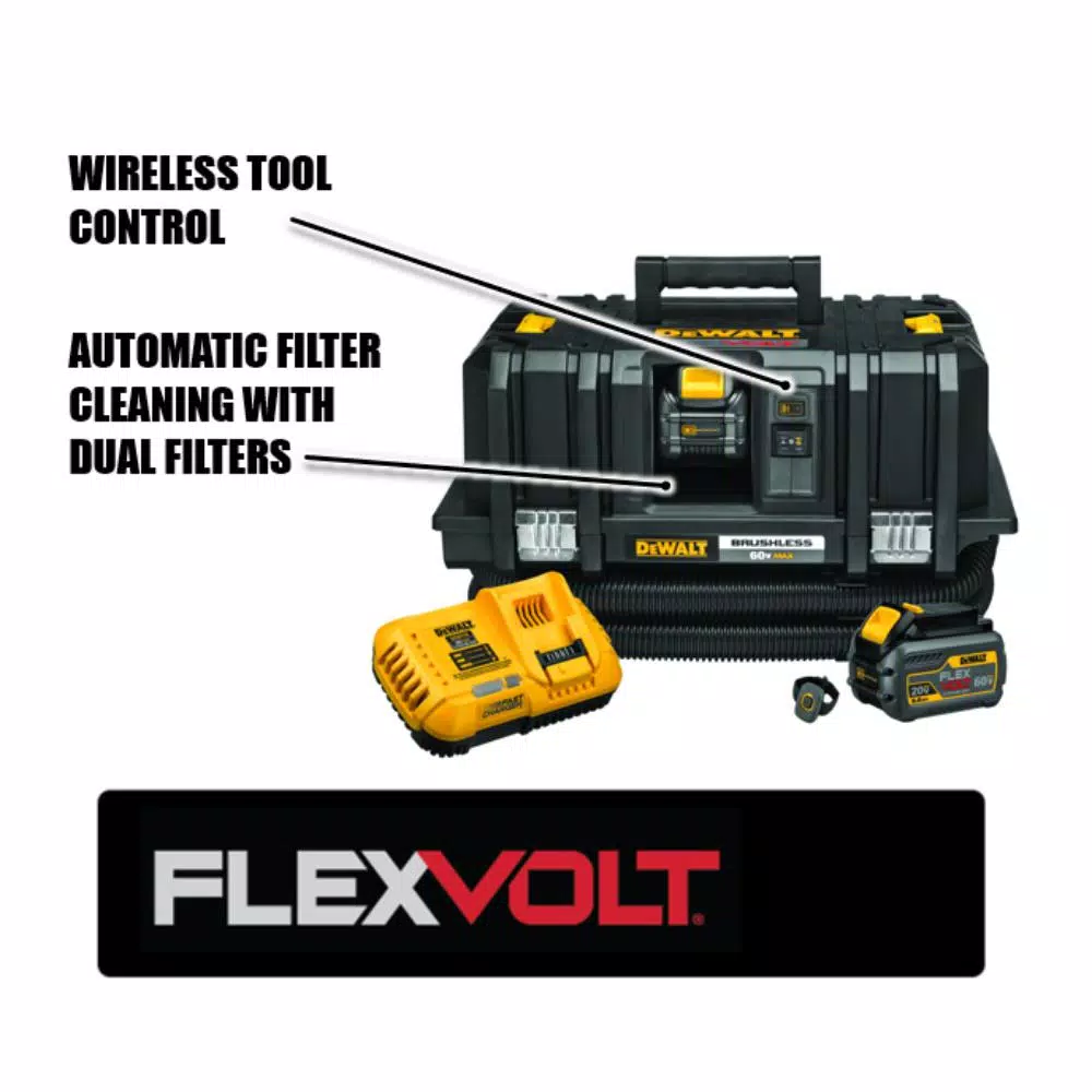 Brand new 👍 DEWALT FLEXVOLT 60-Volt MAX Cordless Dust Extractor Kit With (2) FLEXVOLT 6.0Ah Batteries ✔️ 4 Brand new 👍 DEWALT FLEXVOLT 60-Volt MAX Cordless Dust Extractor Kit With (2) FLEXVOLT 6.0Ah Batteries ✔️ - Image 2