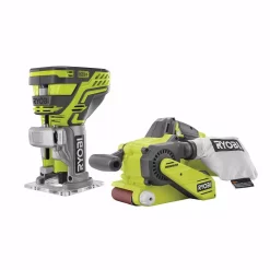 Best Pirce 🎉 RYOBI 18-Volt ONE+ Lithium-Ion Brushless Cordless 3 In. X 18 In. Belt Sander And Fixed Base Trim Router (Tools Only) 🔥