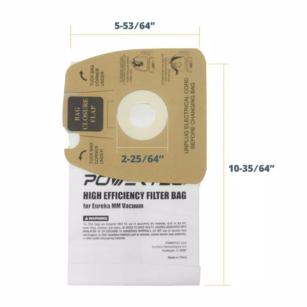 Cheapest ๐ POWERTEC High Efficiency Filter Bag Replacement For Eureka MM Vacuum Premium 2-Ply (10-Pack) โญ 6 Cheapest ๐ POWERTEC High Efficiency Filter Bag Replacement For Eureka MM Vacuum Premium 2-Ply (10-Pack) โญ - Image 4