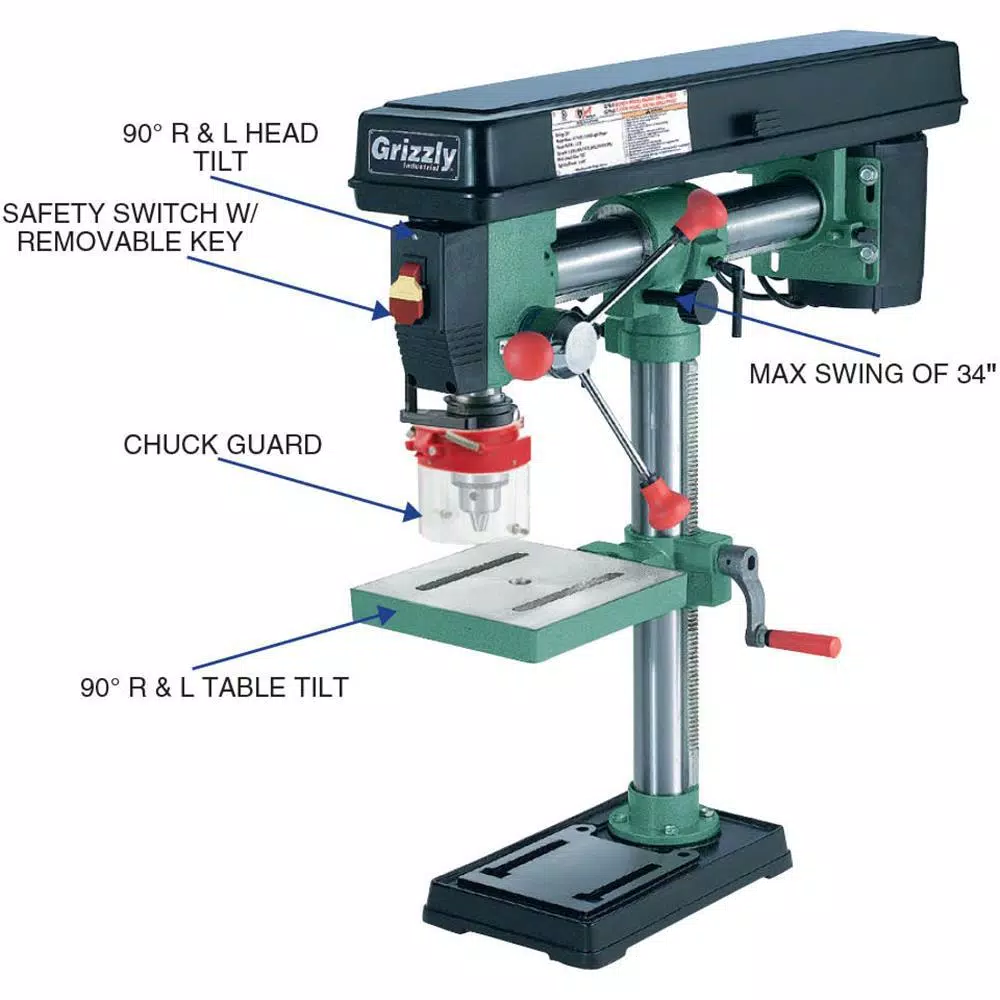 Promo โ๏ธ Grizzly Industrial 5 Speed Bench-Top Radial Drill Press ๐งจ 9 Promo โ๏ธ Grizzly Industrial 5 Speed Bench-Top Radial Drill Press ๐งจ - Image 7