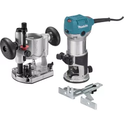 Best Sale 🎁 Makita 6.5 Amp 1-1/4 HP Corded Plunge Base Variable Speed Compact Router Kit With Collet, Base, Straight Guide, (2) 🔧 Wrenches 😀