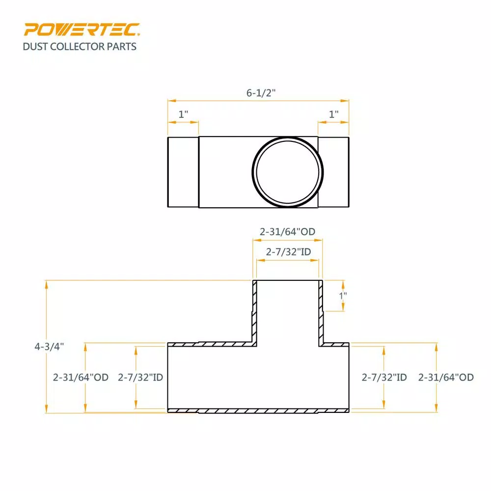 Discount π POWERTEC 2-1/2 In. T-Fitting π 4 Discount π POWERTEC 2-1/2 In. T-Fitting π - Image 2