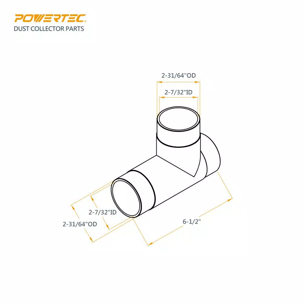 Discount π POWERTEC 2-1/2 In. T-Fitting π 5 Discount π POWERTEC 2-1/2 In. T-Fitting π - Image 3