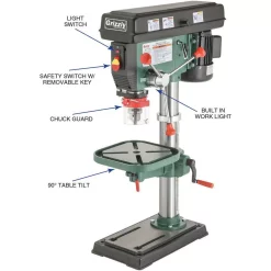 New 🎁 Grizzly Industrial 12 Speed Heavy-Duty Bench-Top Drill Press 🎉 -Woodworking-tools Shop unnamed file 582