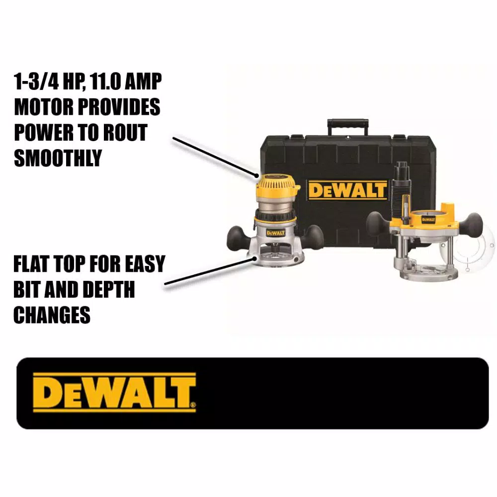 Best Sale โ DEWALT 11 Amp Corded 1-3/4 Horsepower Fixed Base / Plunge Router Combo Kit ๐ 4 Best Sale โ DEWALT 11 Amp Corded 1-3/4 Horsepower Fixed Base / Plunge Router Combo Kit ๐ - Image 2