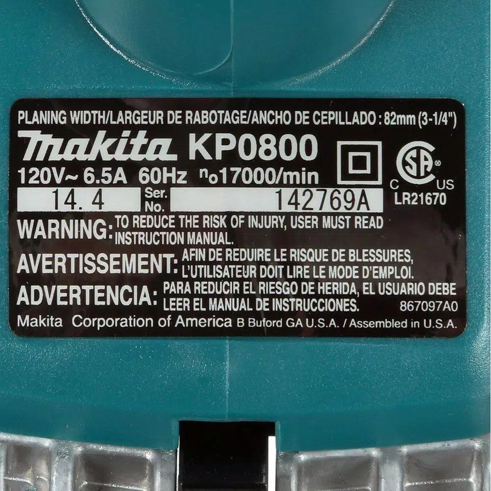 Brand new ๐ Makita 6.5 Amp 3-1/4 In. Corded Planer Kit With Blade Set, Hard Case ๐ฏ 14 Brand new ๐ Makita 6.5 Amp 3-1/4 In. Corded Planer Kit With Blade Set, Hard Case ๐ฏ - Image 12