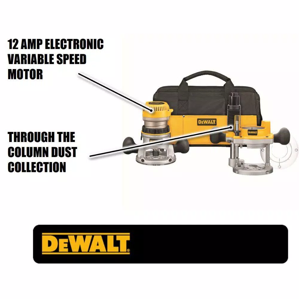 Best reviews of 😉 DEWALT 12 Amp Corded 2-1/4 Horsepower Fixed And Plunge Base Router Kit 😀 4 Best reviews of 😉 DEWALT 12 Amp Corded 2-1/4 Horsepower Fixed And Plunge Base Router Kit 😀 - Image 2