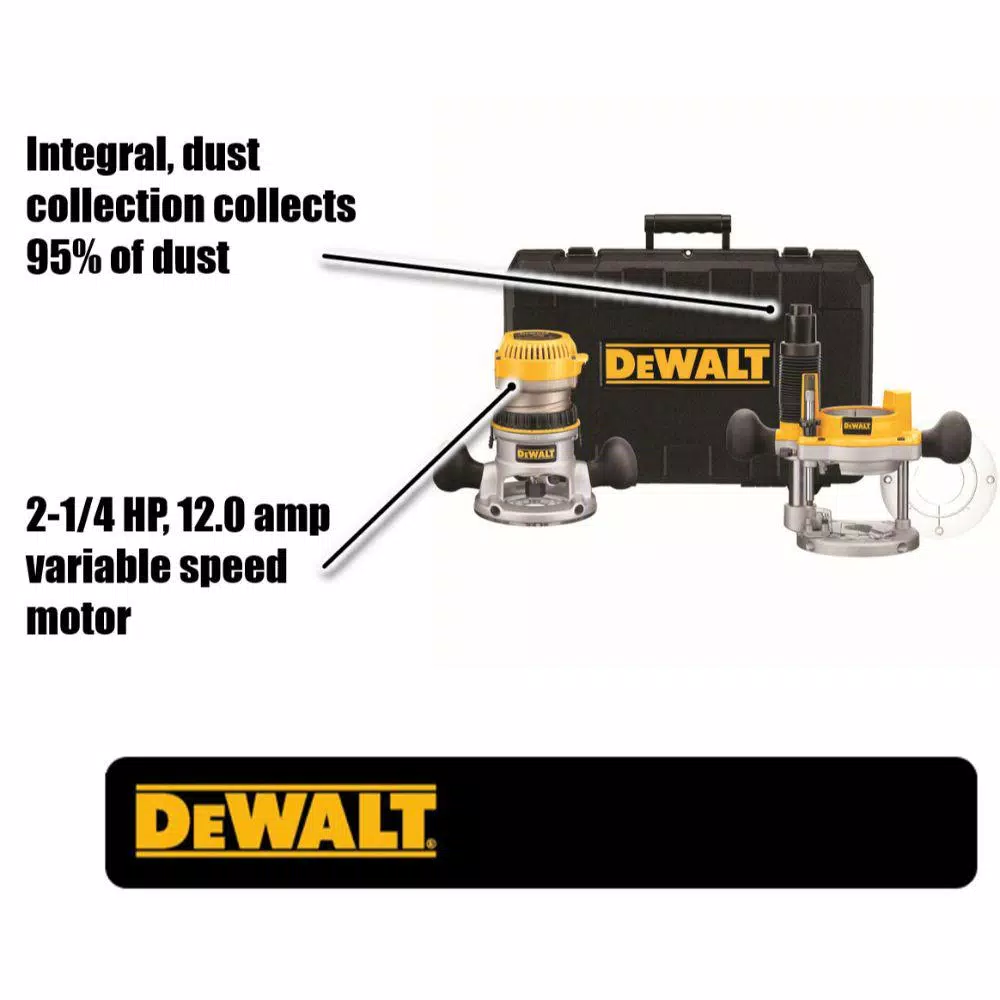Budget 😍 DEWALT 2-1/4 HP Electronic Variable Speed Fixed Base And Plunge Router Combo Kit With Soft Start 🛒 4 Budget 😍 DEWALT 2-1/4 HP Electronic Variable Speed Fixed Base And Plunge Router Combo Kit With Soft Start 🛒 - Image 2
