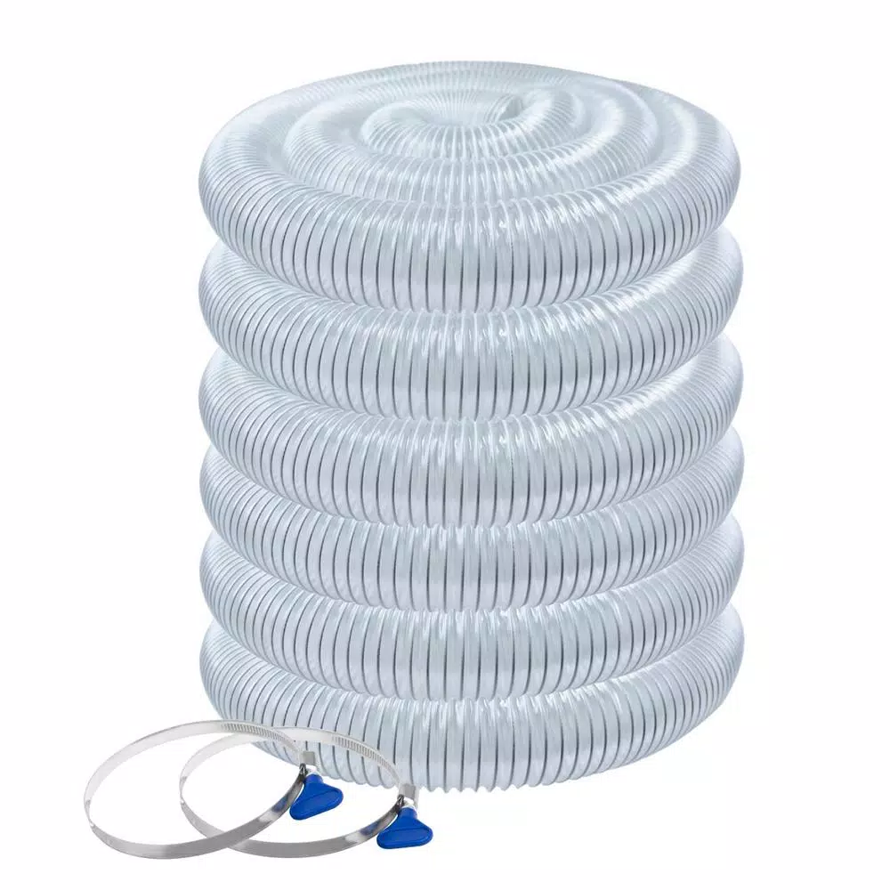 Cheapest ❤️ POWERTEC 4 In. X 50 Ft. Flexible PVC Dust Collection Hose With 2 Key Hose Clamps, Clear Color 🧨 3 Cheapest ❤️ POWERTEC 4 In. X 50 Ft. Flexible PVC Dust Collection Hose With 2 Key Hose Clamps, Clear Color 🧨