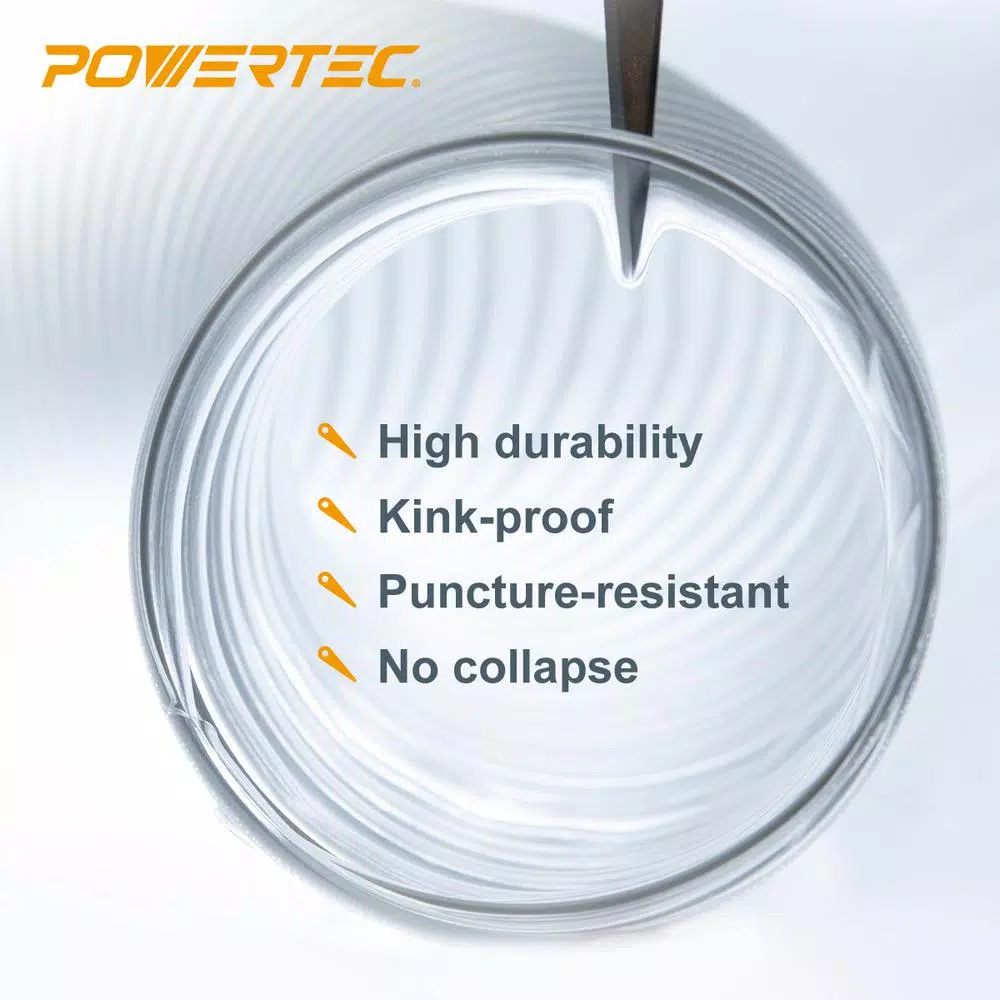 Cheapest ❤️ POWERTEC 4 In. X 50 Ft. Flexible PVC Dust Collection Hose With 2 Key Hose Clamps, Clear Color 🧨 6 Cheapest ❤️ POWERTEC 4 In. X 50 Ft. Flexible PVC Dust Collection Hose With 2 Key Hose Clamps, Clear Color 🧨 - Image 4