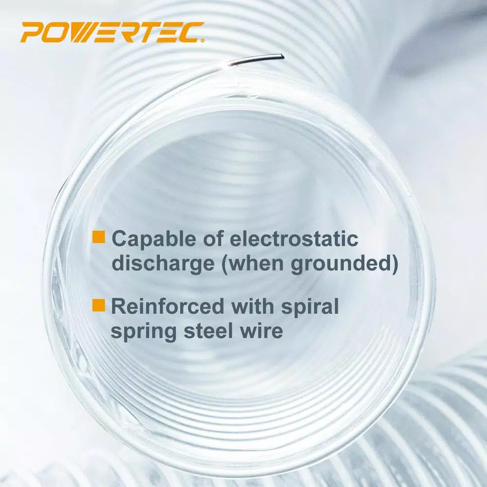 Cheapest ❤️ POWERTEC 4 In. X 50 Ft. Flexible PVC Dust Collection Hose With 2 Key Hose Clamps, Clear Color 🧨 8 Cheapest ❤️ POWERTEC 4 In. X 50 Ft. Flexible PVC Dust Collection Hose With 2 Key Hose Clamps, Clear Color 🧨 - Image 6